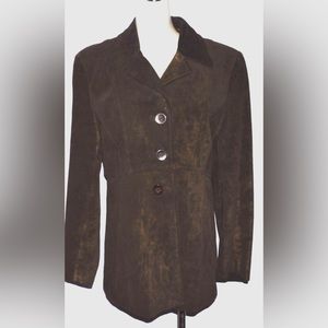 OSCAR LEOPOLD SIZE M MEDIUM METALLIC BROWN LAMB LEATHERSKIN JACKET COAT